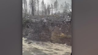 Flooding in Californias Tamarack burn scar [upl. by Jacky404]