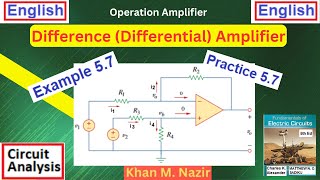 Example amp Practice 57  Difference Amplifier Design using Operation Amplifier  Alexander [upl. by Esiahc]