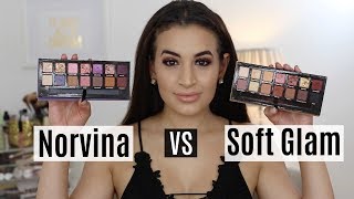 Anastasia Beverly Hills Norvina Palette VS Soft Glam Palette [upl. by Arocahs]