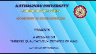 Webinar on Thinking Qualitatively Book by Johny Saldana [upl. by Savell982]