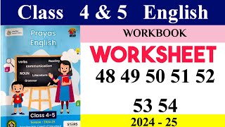 Worksheet 48 49 50 51 52 53 54 Class 4 5 English Workbook  Kaksha 4 5 English Worksheet 48 to 54 [upl. by Camel]