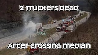 2 Dead After Semi Crosses Median amp Collides With Another Semi [upl. by Mercy]