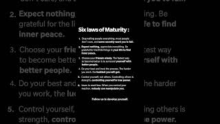 Six laws of maturity entrepreneur success successmindset successmotivation successquotes [upl. by Kylynn]