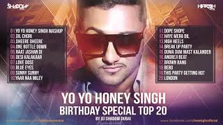 YO YO Honey Singh Birthday Special TOP 20  DJ Shadow Dubai Remixes  Audio Jukebox [upl. by Borreri966]