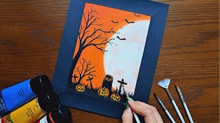 Halloween Painting  Acrylic Painting STEP by STEP [upl. by Singh]