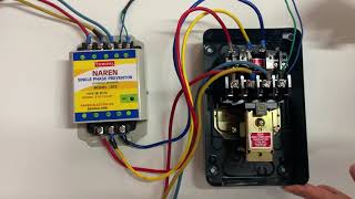 Connecting Naren Single Phase Preventor SP2 to LTLK DOL Starter English Version [upl. by Noxas298]