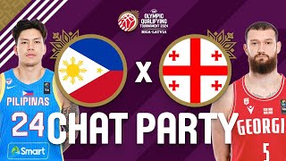 Philippines v Georgia  FIBA Olympic Qualifying Tournament Latvia 2024  Chat Party ⚡🏀 [upl. by Elsi]