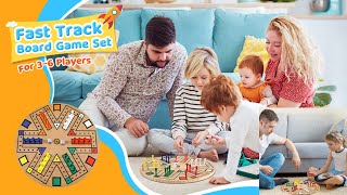 Kathfly Fast Track Board Game  Wooden Board Game Set  Fast Track Game Night for Family Game [upl. by Drapehs]