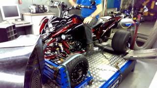 78HP stock stroke Yamaha Raptor 700 734 dyno run sept 2013  Hilltech 1 [upl. by Aridan]