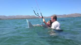 Nick first waterstart kitesurfing club mallorca kite lessons in July [upl. by Natala]