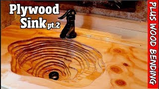 Rustic Plywood sink with custom bent back splash amp countertop pt2of2 [upl. by Atsylak9]