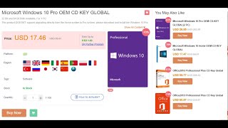 How to buy Microsoft Windows 10 Pro Cheap 17 OEM CD KEY GLOBAL [upl. by Quigley]