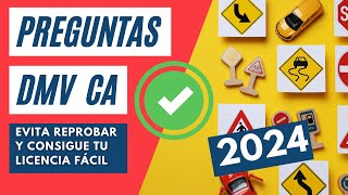 DMV Examen Escrito 2024 California  PREGUNTAS REALES [upl. by Huba]