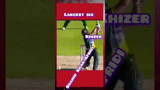 Shahid Khan Afridi largest six 152 meter cricket [upl. by Enomas]