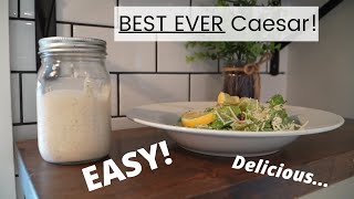 EASY HOMEMADE CAESAR SALAD DRESSING  Delicious No Fancy Ingredients [upl. by Amsirac392]