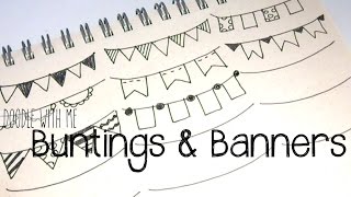 Draw Buntings and Banners for your planner  bullet journal  Doodle with Me [upl. by Niarfe]