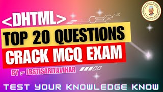 DHTML Questions with answers For Exams Test Quiz on computer Multiple Choice Question for exam [upl. by Ayres]