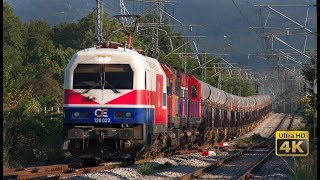 Fast Trains in Greece  160 kmh  Trains in tunnels  Freight trains  Train OSE Railways  4K [upl. by Cerallua]