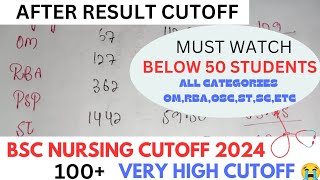 👉BSC NURSING CUTOFF 2024 LOW OR HIGH HIGH RANKS😱cutoff bscnursing jkbopee ranks [upl. by Namhcan]