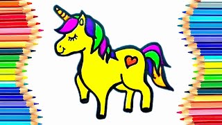 How to draw Unicornsimple amp easy Unicorn horse drawingstep by step drawing for beginnerskids art [upl. by Amein472]