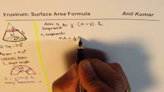 Frustum Lateral Surface Area Derivation with Example [upl. by Angel]