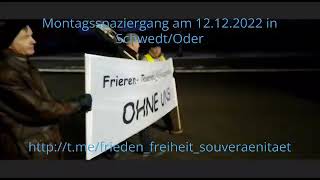 Montagsdemo am 12122022 in SchwedtOder für Frieden Freiheit und Souveränität [upl. by Laenej549]