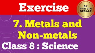 metals and nonmetals exercise class 8  8th science chapter 7 question answers [upl. by Tabor]