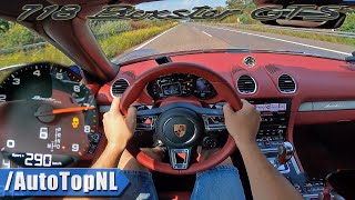 PORSCHE 718 Boxster GTS 40  TOP SPEED on AUTOBAHN NO SPEED LIMIT by AutoTopNL [upl. by Lleira]