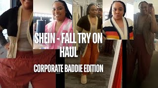 SHEINOFFICIAL FALL TRYON HAUL  CORPORATE BADDIE EDITION CUTE CARDIGANS FOR A GREAT PRICE [upl. by Geri209]