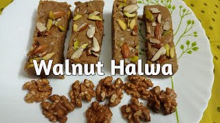 Walnut Halwa Recipe  Walnut Barifi  Akhrot Halwa Walnut Sweet [upl. by Annovoj]