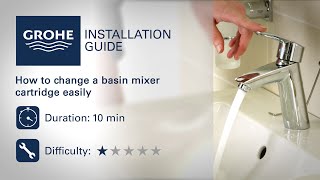 Change a GROHE basin mixer cartridge [upl. by Abelard886]