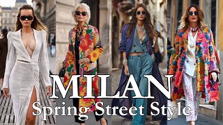 SPRING 2024 FASHION TRENDS  MILAN STREET STYLE  SPRING OUTFITS amp MILAN SHOPPING WALK [upl. by Tab]