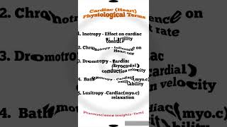 pharmacology cardiac cardiacterms anatomy physiology dailyshorts heart humanphysiology [upl. by Friedman984]