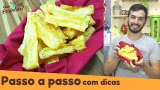 MANDIOCA FRITA NA AIRFRYER  Sequinha crocante e cremosa [upl. by Rebmaed488]