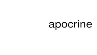 How to pronounce apocrine [upl. by Bruning]