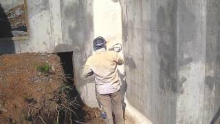 Foundation Waterproofing with spray foam [upl. by Delmor]