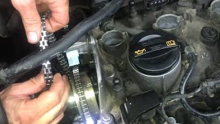 REPLACING timing chain on a 20t tsi volkswagen audi [upl. by Meldoh590]