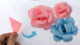 How to make Realistic Easy paper Roses  Rose flower making [upl. by Danialah]