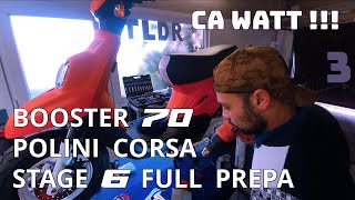 BOOSTER 70 POLINI CORSA Montage Vilebrequin Cylindre et CarburationPolissage du pot déchappement [upl. by Nauqyaj933]