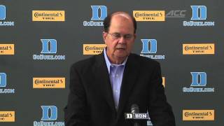 Dukes David Cutcliffe on the upcoming game against Kansas [upl. by Jonette]