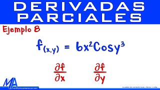 Derivadas Parciales de primer orden  Ejemplo 8 Producto y trigonométrica [upl. by Brodench954]