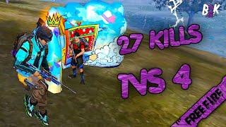 min B2K 1 VS 4 CRAZY GAMEPLAY 27 KILLS🔥 [upl. by Layap]