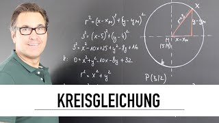 Kreisgleichung in Koordinatenform  nichtlineare analytische Geometrie in der Ebene  Mittelpunkt [upl. by Namrehs]