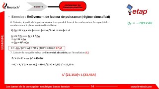 1 Exercice 2 Compensation énergie réactive Partie 52 [upl. by Nayrda520]