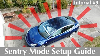 How to setup Sentry Mode in your Tesla Model 3  Tesla Tutorial 9 [upl. by Winton]