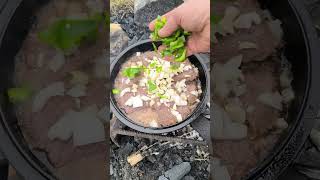 Roasted beef slices outdoorcooking [upl. by Moskow]