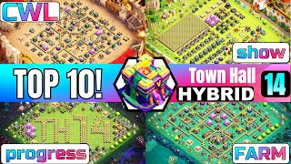 TOP 10 Town Hall 14 TH14 TrophyHybridFarming Base Layout  Copy Link 2024  Clash of Clans [upl. by Amada]