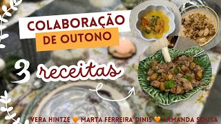 Receitas e Mesa Posta Outono 🍂Sopa abóbora  camarão🍤Rojões com castanhas 🌰 Mousse maçã🍏VíDEO COLAB [upl. by Annaeiluj]