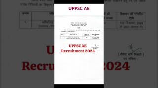 UPPSC AE Recruitment 2024 chemical civil mechanical environment advertisement 550 Vacancy [upl. by Aerbua]