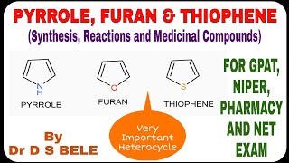 PYRROLE FURAN amp THIOPHENE Synthesis Reactions And Medicinal Compounds [upl. by Roxi]